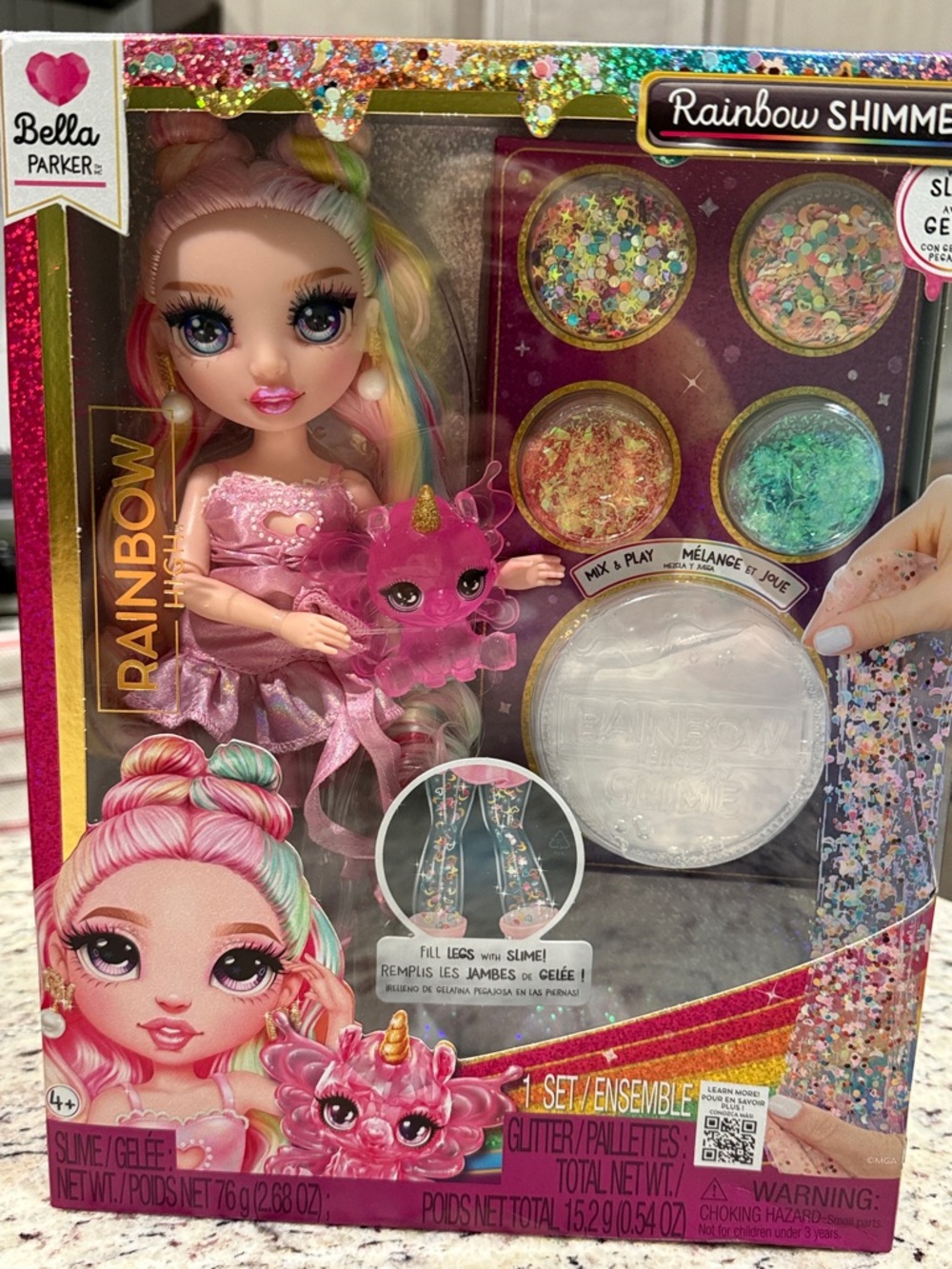 Bella Parker Rainbow Shimmers Pink Doll & Sparkle Slime Playset